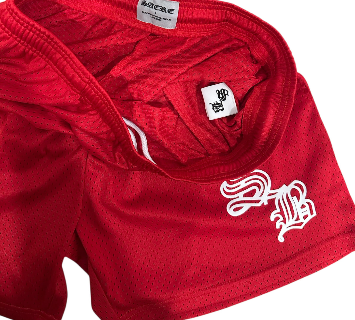 Red Mesh Shorts