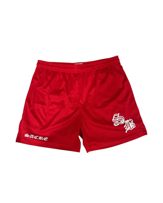 Red Mesh Shorts
